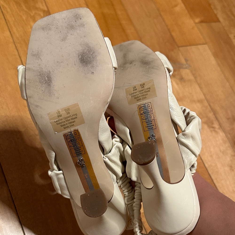 Sam Edelman Cream Ruffled Sandals - Picture 4 of 4